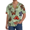 thumbnail image 2 of Picia Multicolored Butterflies Men's Linen Shirts Short Sleeve Cuban Beach Shirts Casual Shirts Button Down Shirt for Men Beach Summer Wedding Shirt-X-Large, 2 of 7