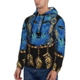 thumbnail image 3 of Kdxio Wolf Head And Dreamcatcher Print Mens Casual Hooded Collar Drawstring Hoodies Pullover Sweatshirts Casual Long Sleeve Shirts-Medium, 3 of 7