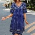 thumbnail image 4 of HomeGardon Summer Dresses for Women Summer Dresses,Summer Fashion PrintingShort Sleeve-Neck Dress,S-XXL, 4 of 9