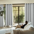 thumbnail image 5 of NICETOWN 100% Blackout Linen Curtains for Living Room Privacy Vertical Window Drapes for Office Laundry Living Room, Greyish White, 52" W x 84" L, 2 Pieces, 5 of 9