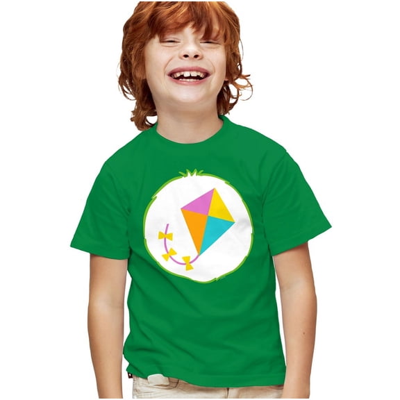 Care Bears Do Your Best Bear Belly Kids T Shirt for Youth Boys and Girls, Kelly Green, Large