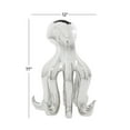 thumbnail image 4 of 11" x 17" Silver Porcelain Ceramic Tall Octopus Sculpture with Long Tentacles, by DecMode, 4 of 10
