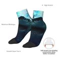 thumbnail image 4 of Goofa Undersea Shark Pattern Non Slip Socks with Grips for Elderly, Crew Socks Yoga Hospital Socks Cushioned Sole Gripper Socks for Men Women, 4 of 5