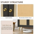 thumbnail image 5 of Walsunny Sideboard Buffet Storage Cabinet,Kitchen Storage Cabinet with 2 Rattan Decorated Doors, Accent Cabinet Sideboard Cabinet for Dining Room, Living Room, Entryway, Hallway,Black, 5 of 7