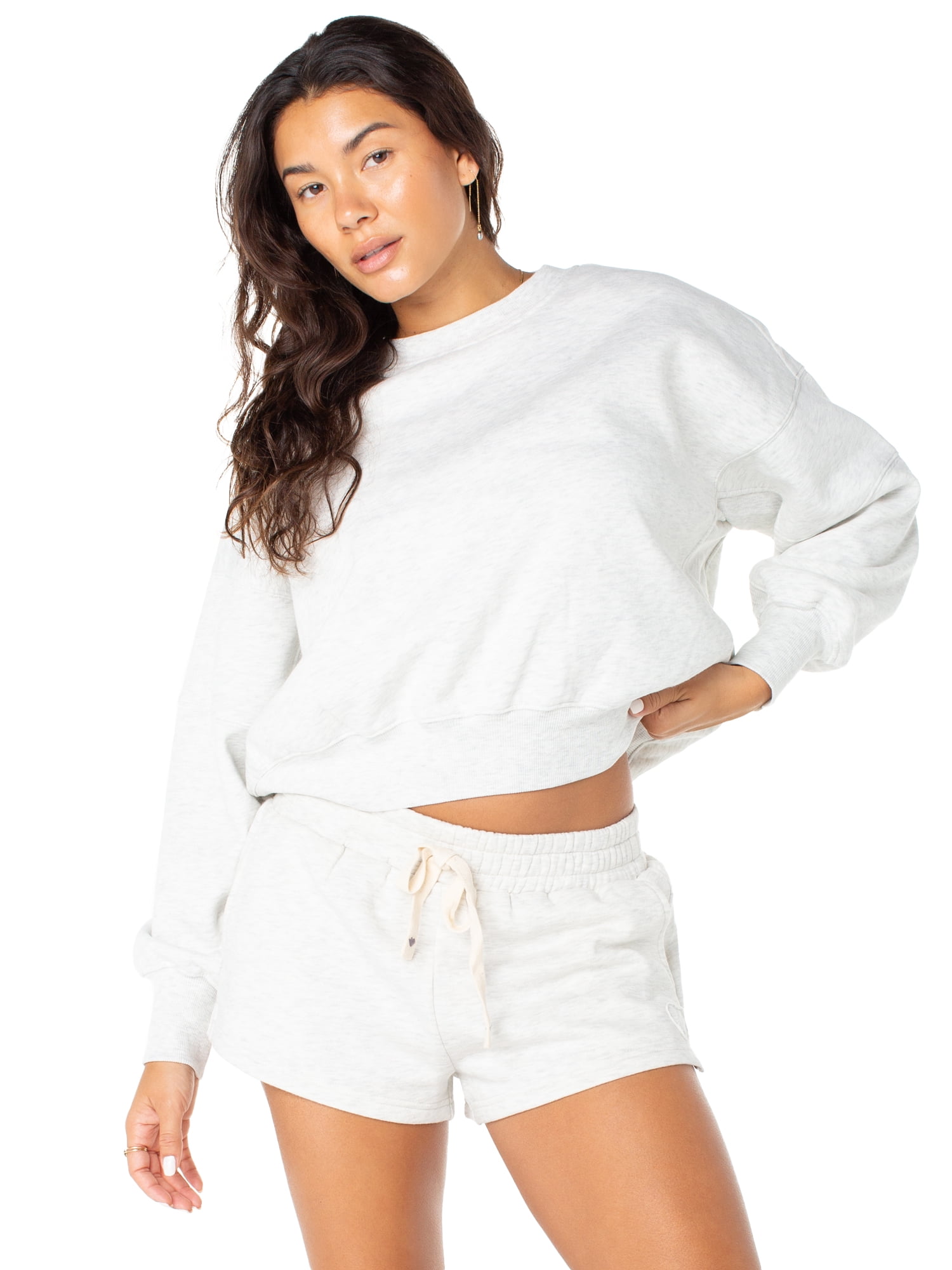 Celebrity Pink Women's Tie Front Fleece Shorts, Sizes XS-4X
