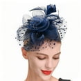 thumbnail image 1 of Sonducket Tocado de boda con flores para el pelo, adorno para el pelo de fiesta con ahorro de espacio Vintage fino y exquisito, Clip de malla Ropa, zapatos y accesorios Miscelánea Azul marino, 1 of 6