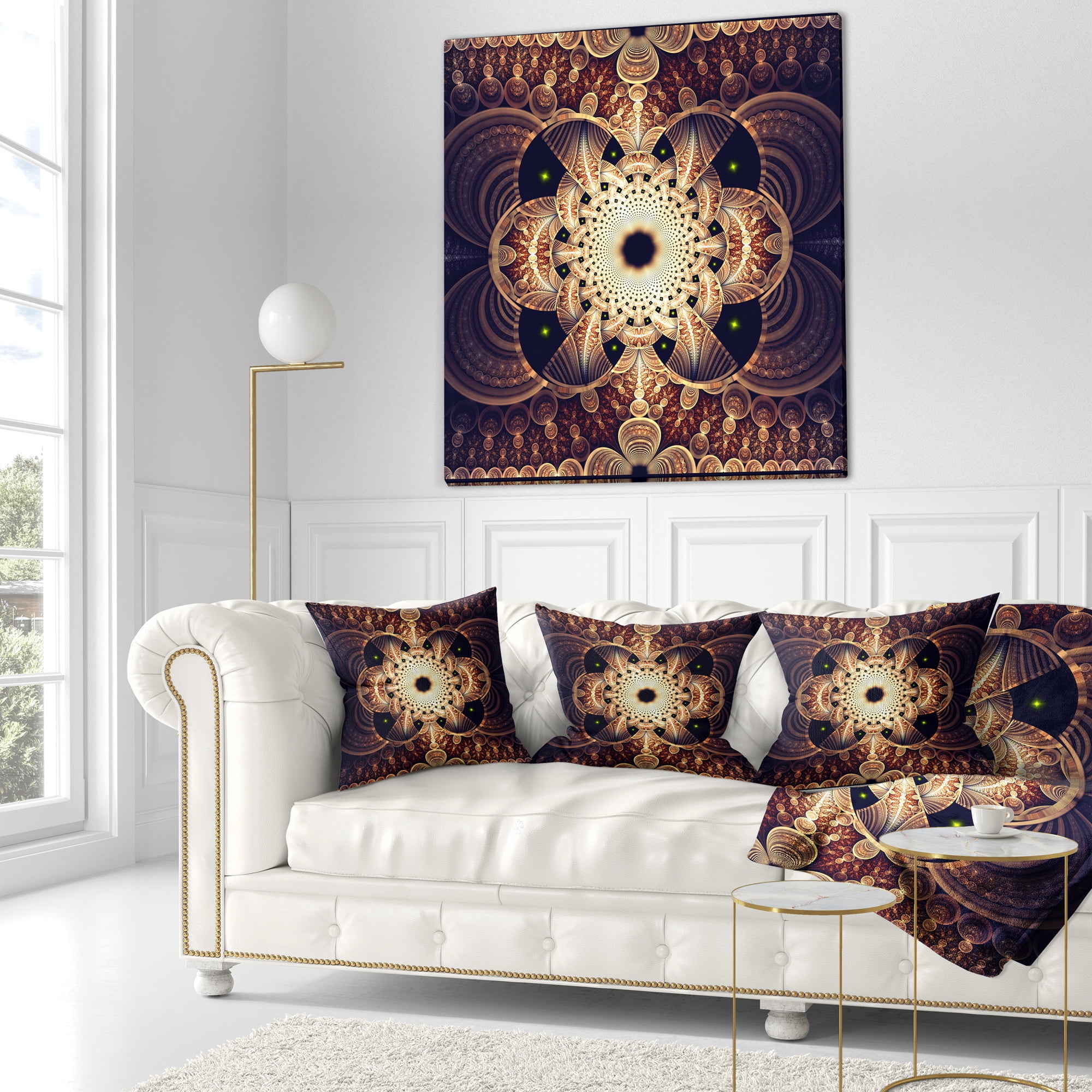 Designart 18" x 18" Black Polyester Throw Pillow