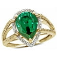 thumbnail image 2 of Star K � Pear Shape 11x8mm Simulated Emerald Halo Split Shank Big Stone Ring, 2 of 9