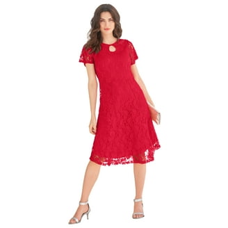 Jessica London Women's Plus Size Lace Fit & Flare Dress - Walmart.com
