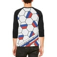thumbnail image 2 of World Cup Russia Soccer Ball Mens Raglan T Shirt White-Black MD, 2 of 2