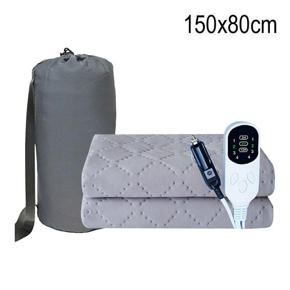 12V Car Electric Blanket, 150x80cm Portable Heated Travel Rug with 3 Heat Settings, Carbon Fiber Fast Heating for SUV Back Seat & Camping, Waterproof & Overheat Protection