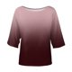 thumbnail image 3 of Gibobby Playera Termica Para Mujer Blusa holgada bohemia de verano para mujer, camiseta de talla grande con hombros descubiertos y degradado（Morado， XXXL), 3 of 5