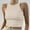 Beige, variant on Female Women's Tank Tops Loose fit Crop Beach Tank Tops for Women Sexy Short Tops Solid Women's Vest Color Sleeveless Tank Neck Round Women's Blouse S