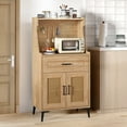 thumbnail image 2 of Gymax 2PCS Coffee Bar Cabinet w/Pegboard Storage Drawer & Shelf Buffet Sideboard, 2 of 10