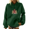 thumbnail image 2 of ICHUANYI 2023 Womens Fashion Christmas Hooded Drawstring Hoodies Pullover Tree Print Sweatshirts Loose Long Sleeve Tops Shirts with Pocket, 2 of 5