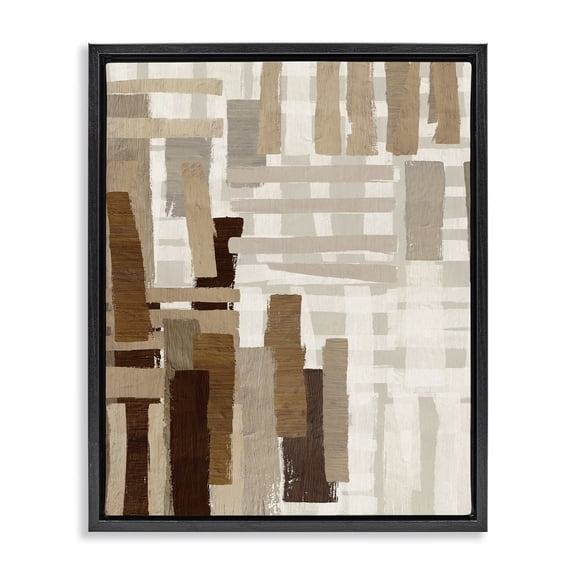 Stupell Industries Southwestern Brown Crosshatched Pattern Black Floating Frame Canvas Art, 17 x 21, by Amber Sterling