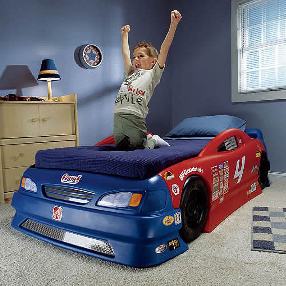 Step2 Stock Car Convertible Toddler to Twin Bed, Red and Blue - image 2 of 8
