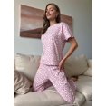 thumbnail image 5 of Women'S Pajamas 2 Piece Cotton Blend PJ Set Pink XL, 5 of 9