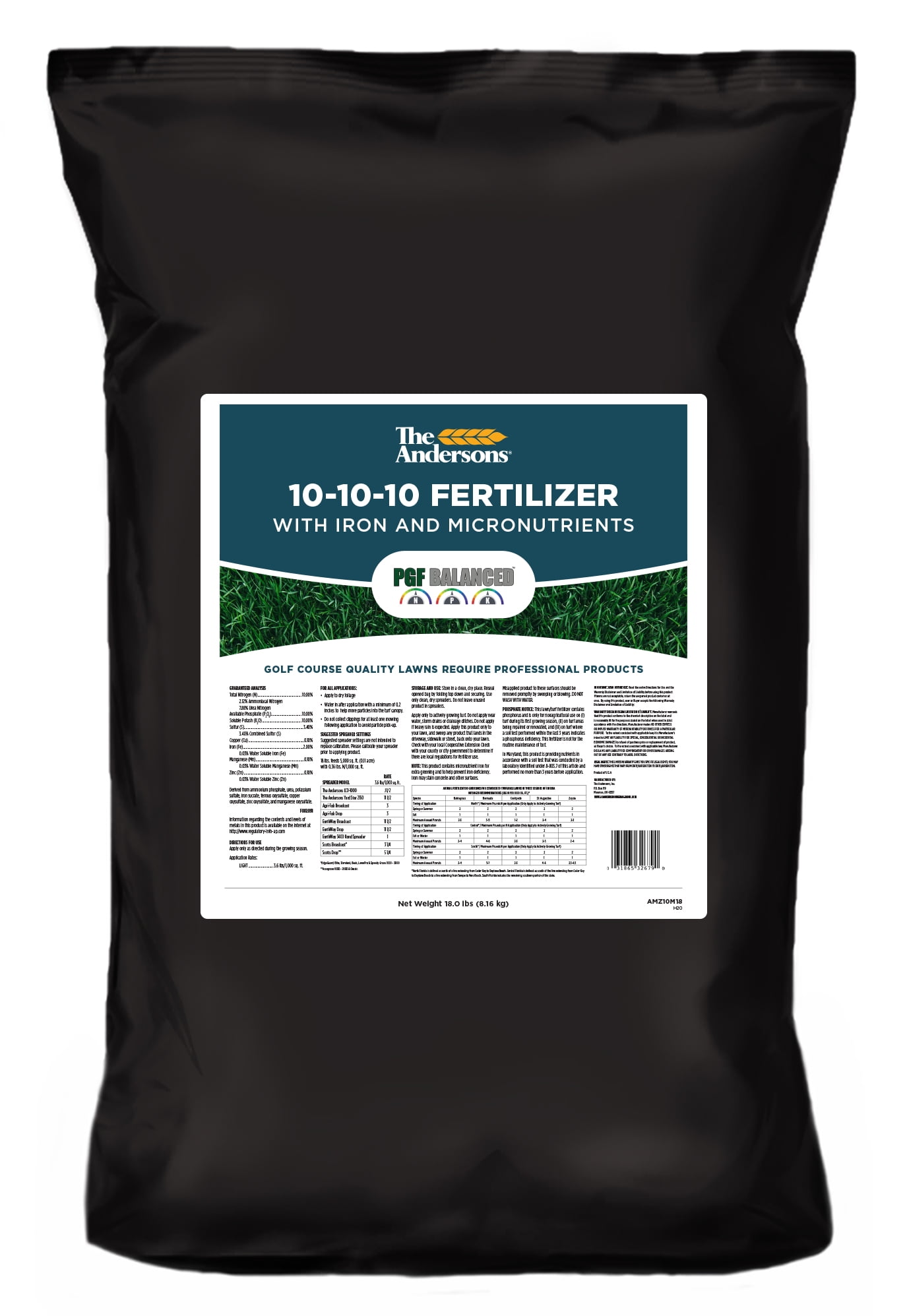 The Andersons PGF Balanced 101010 Fertilizer with Micronutrients and 2 Iron (5,000 sq ft