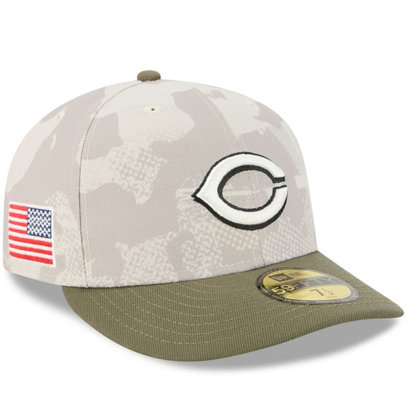 Men's New Era Light Beige/Olive Cincinnati Reds 2025 Armed Forces Day 59FIFTY Fitted Hat