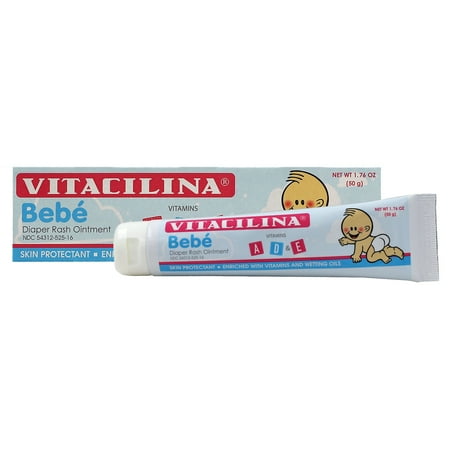 Vitacilina Bebe Diaper Rash Ointment, Skin Protection for Infants, 1.76 oz Tube