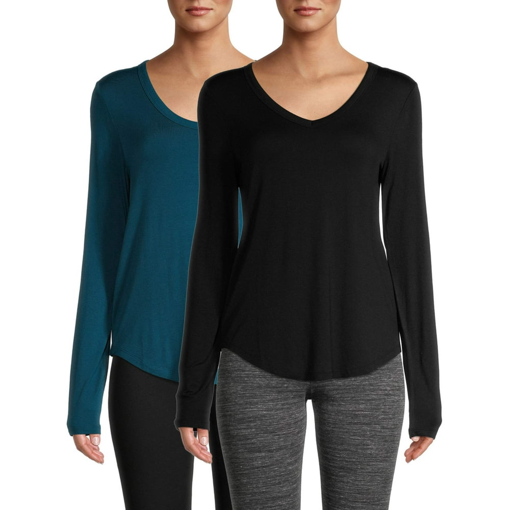 No Boundaries No Boundaries Juniors' Long Sleeve VNeck TShirt, 2