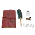 thumbnail image 4 of Juego de cuaderno de pluma de pluma, cuaderno de pluma de papel de hojas sueltas clásico, regalo con 8 puntas reemplazables para profesores mayores, puntos verdes, 4 of 5