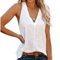 thumbnail image 2 of Lindreshi Tank Tops for Women Women Casual Short Sleeveless V-Neck Solid Loose T-Shirt Blouse Tops Vest, 2 of 5