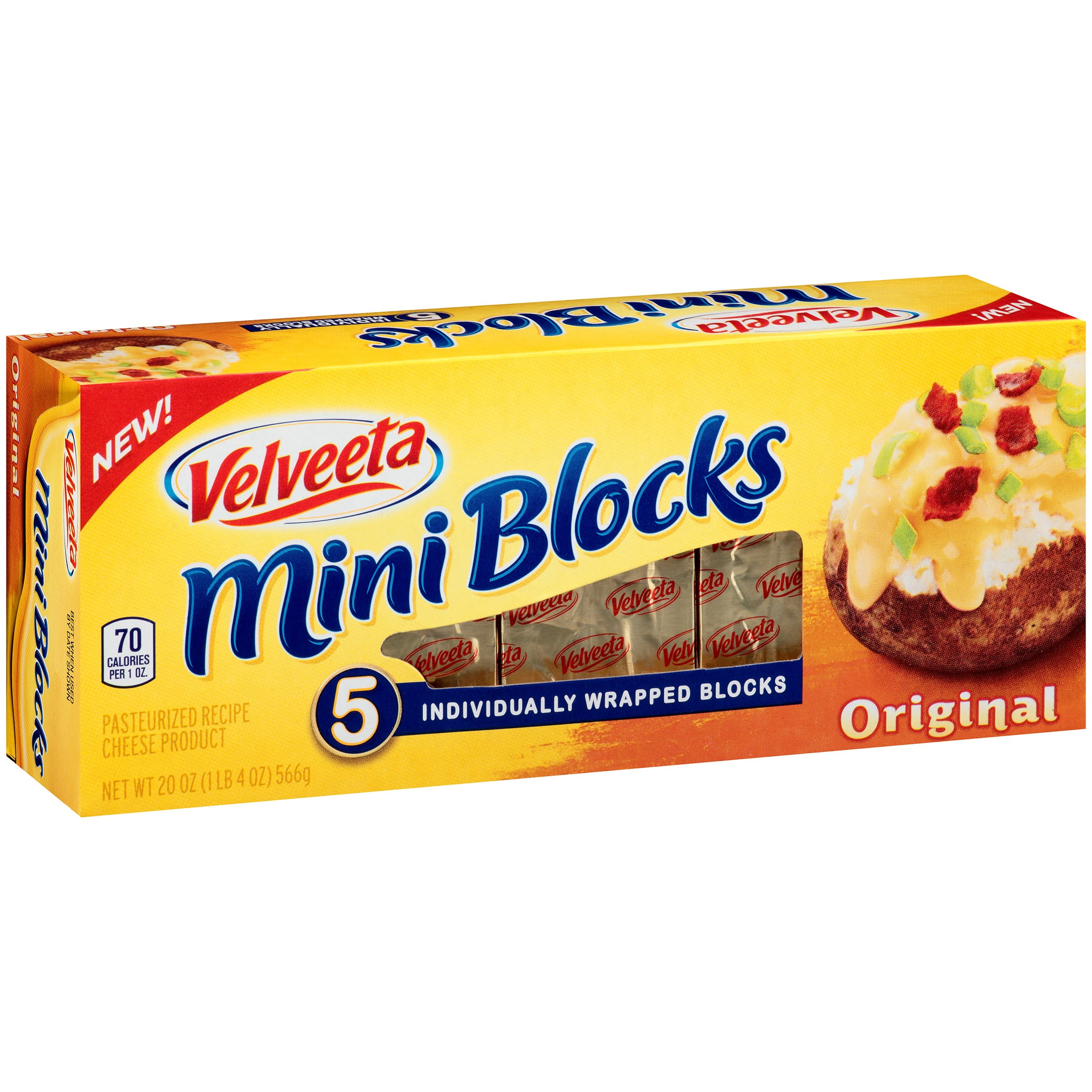 Velveeta Original Cheese 5 Mini Blocks, 20 Oz by Kraft Heinz Foods Company