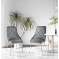thumbnail image 4 of Topline Home Furnishings Velvet Side Chair with Chrome Legs, 4 of 6