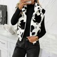 thumbnail image 7 of Womens Fleece Zip Up Vest Stand Collar Sleeveless Cropped Sherpa Waistcoat Casual Outerwear Layering Jacket for Fall Winter Daily Commute Outing,XL,White, 7 of 7