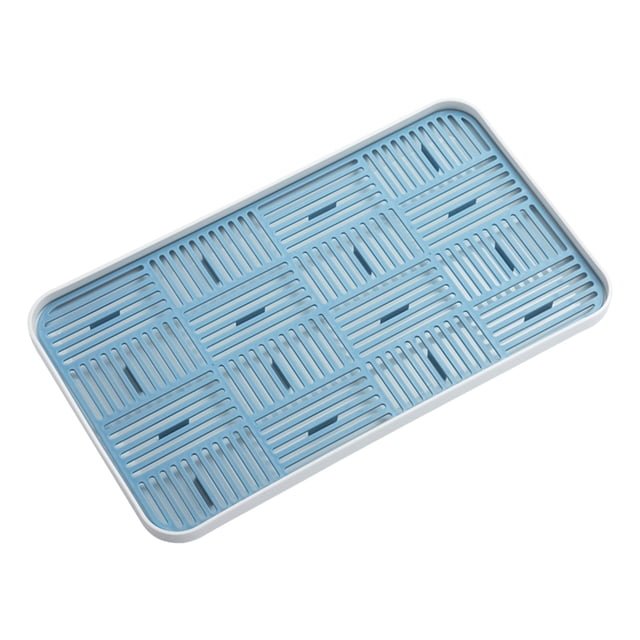 Large Plastic Tray 39.2 cm x 22.2 cm x 2.7 cm Double-Layer Draining Board for Kitchen Fruit Vegetable Storage and Dish Drying