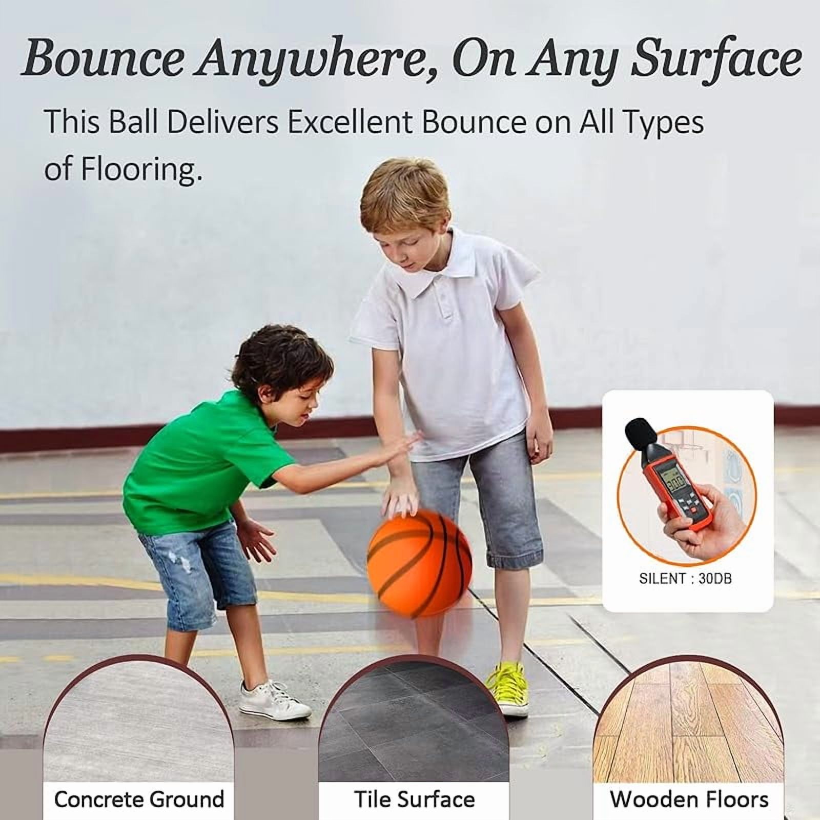 Silent Basketball and Hoop Set, Indoor Silent Basketball, 2025 Upgrade Quiet Foam Indoor Training Ball with Wall Mount Hoop, No Noise with Foldable Hoop, Ball Frame for Kids Teens Adult (No.5/11.8in)