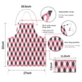 thumbnail image 7 of Pink and Black Argyle Pattern Apron-Garden Aprons for Women with Pockets-Cotton Linen Waterproof Kitchen Cooking Gardening Aprons Adjustable for Kitchen,Cooking,BBQ and Salon 33x27 Inch, 7 of 7
