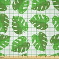 thumbnail image 2 of Ambesonne Aloha Fabric by the Yard Microfiber, Repeated Monstera Plantation, 3 Yards, Olive Green Green White, 2 of 2