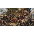 thumbnail image 2 of Jan Matejko 24x14 Black Ornate Framed Double Matted Museum Art Print Titled: Baptism of Lithuania, from the Series “History of Civilization in Poland” (1888), 2 of 5