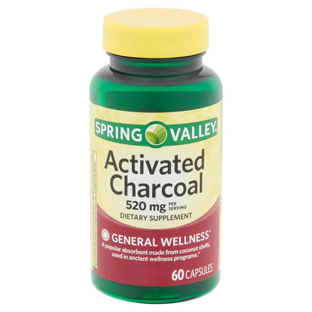 Spring Valley Activated Charcoal, 520 MG, Capsules, 60 (Best Diet For Erectile Dysfunction)