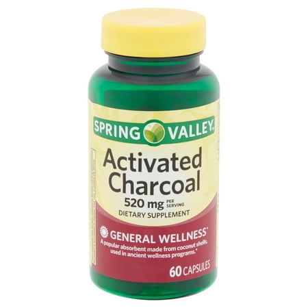 Spring Valley Activated Charcoal, 520 MG, Capsules, 60 (Best Thing For Erectile Dysfunction)