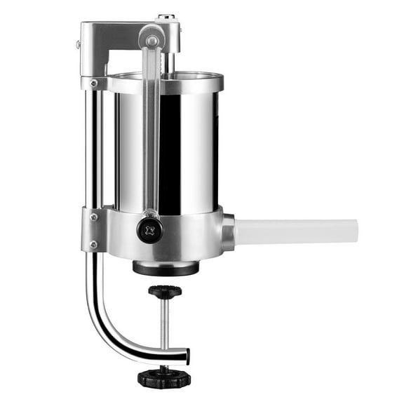 Sausage Stuffer 1.5L Capacity, Stainless Steel Homemade Sausage Maker Kit with 3 Tubes, Vertical Manual Meat Filler for Italian, Bratwurst & More