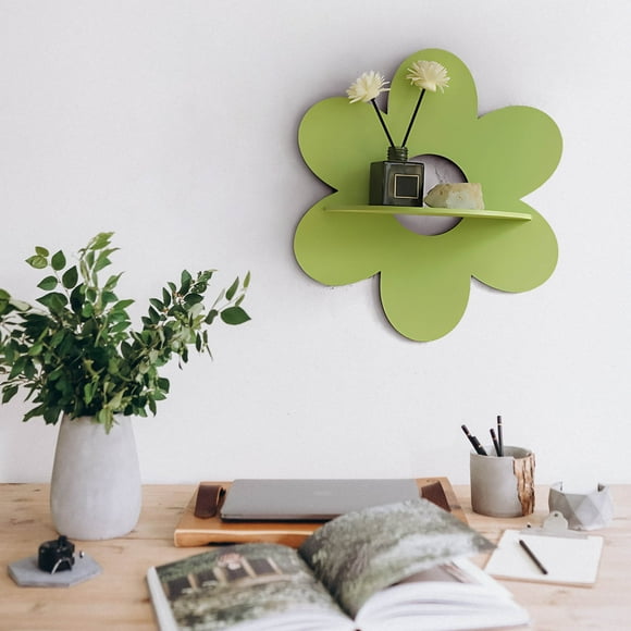 Wooden Flower Shape Wall Storage Shelf Homestays Home Decoration