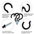thumbnail image 4 of 30pcs Cup Hooks 1-1/4 Inch Vinyl Coated Screw-in Ceiling Wall Thread Hooks Great for Indoor Outdoor Hanger Black, 4 of 7