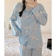 thumbnail image 4 of WANHONGYUE Pijamas de dibujos animados Kawaii para mujeres y niñas, camisa de manga larga con pantalones de pijama, ropa de dormir para el hogar, conjuntos de pijama de 2 piezas, 4 of 4