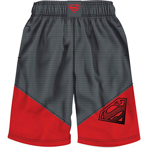 Superman Shorts Boys XS 4-5 Black Red NWT Spellout Pockets DC Comics 
