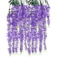thumbnail image 5 of Godom 12pcs Wisteria Hanging Flowers Artificial Purple Flower Garland Wedding Decoration 3.7ft Floral Vine Silk Flower Flowers Wedding Arch Party Outdoor Home Chirtmas Decor, 5 of 6