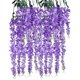 thumbnail image 5 of Godom - Guirnalda de 12 flores artificiales colgantes de glicina morada, decoración para bodas, 1,1 m, flores de seda, arco para bodas, fiestas, exteriores, hogar, Navidad, 5 of 6