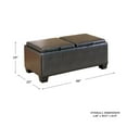 thumbnail image 2 of Faux Leather Storage Cocktail Ottoman, Black, 2 of 4