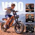 thumbnail image 7 of ESKUTE V100 Electric Bike for Teens Adults Students, 750W 20 Mph 48V 13 Ah,16"x4.0" Fat Tire E Bicycle, 7-Speed Dual Suspension Mountain EBike Orange with Phonebag & Lock, UL2849, 7 of 7