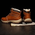 thumbnail image 3 of Mepaouo Mens Womens Snow Boots Warm Fleece Lined Waterproof Hiking Trekking Climbing Work Shoes(Orange,9.5), 3 of 4