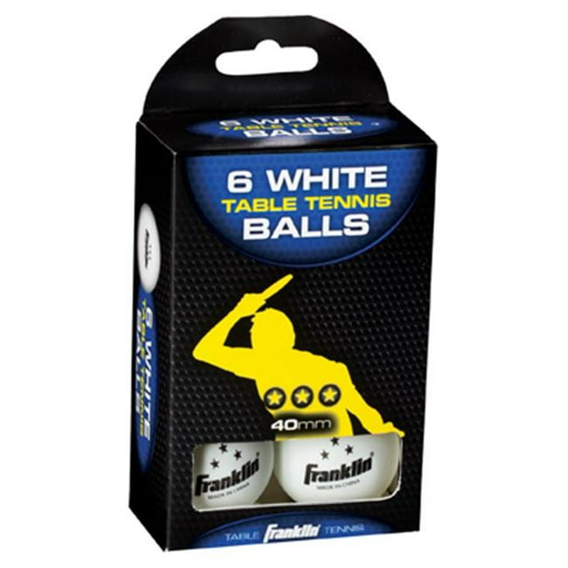 Franklin Sports 57102 Balles de Tennis de Table Blanches, Lot de 6