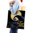 thumbnail image 4 of Nightmare Before Christmas Bolso de tela con estampado de lienzo para mujer, bolsa de compras reutilizable y estética, con cremallera interior, regalo para mujer,40*40cm., 4 of 6